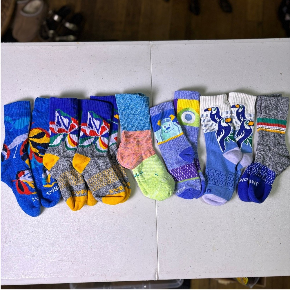 Bombas Kids Ankle Socks Lot Monsters Inc Floral Colorful Cushioned 7 Pairs